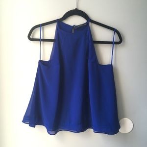 Blue Zara sleeveless blouse